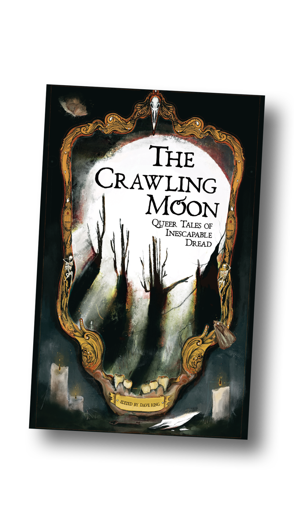 The cover for The Crawling Moon, featuring a sinister moon