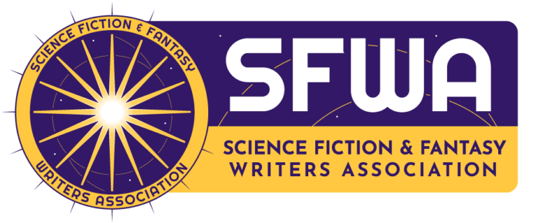 SFWA logo featuring a bright yellow star and text that reads SFWA Science Fiction and Fantasy Writers Association