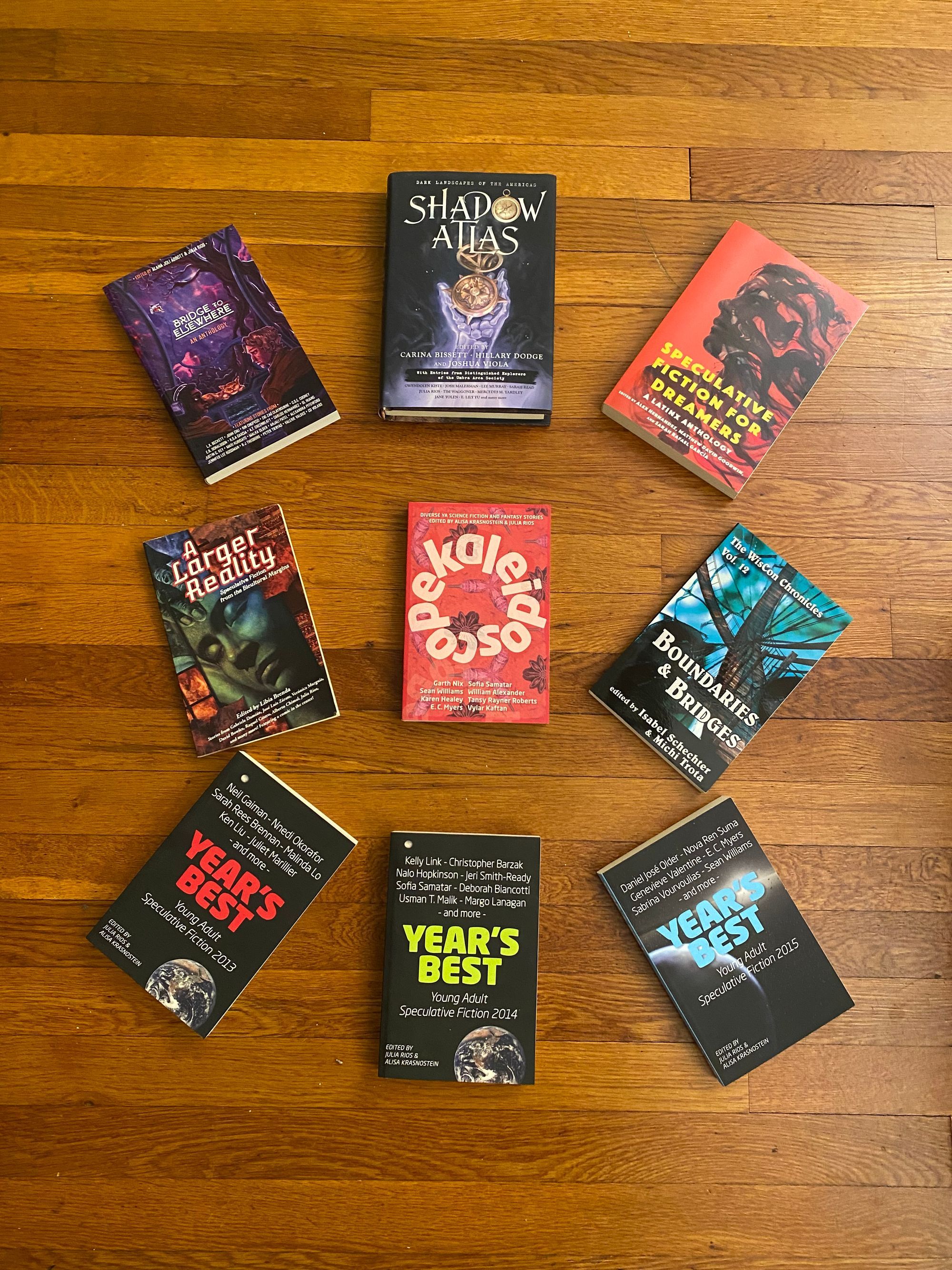 a selection of books with work written and/or edited by Julia Rios