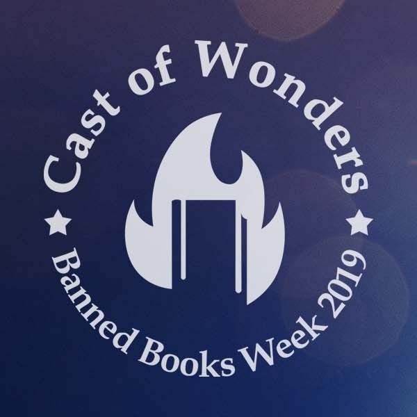 Cast of Wonders Banned Books Week logo for 2019
